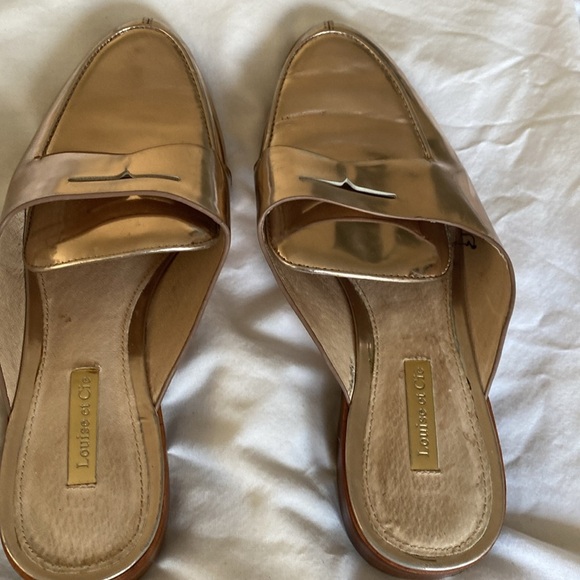 Leather Louise et Cie Gold Metallic Loafers - Picture 5 of 5